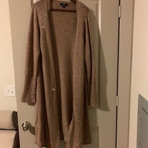 Ellos gold sequin long cardigan